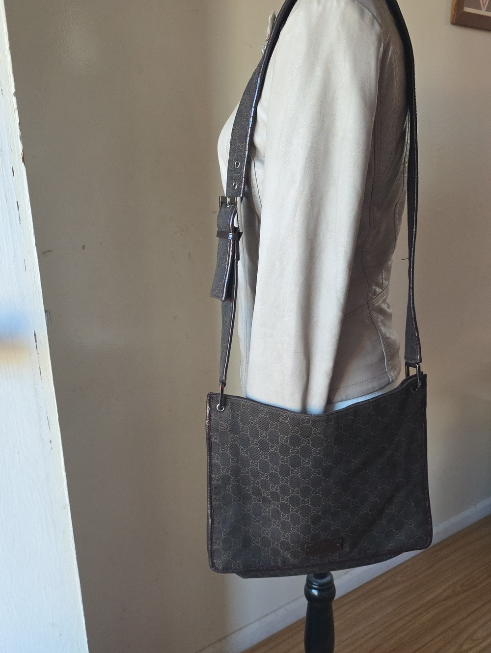 Gucci Brown Monogram Messenger Bag